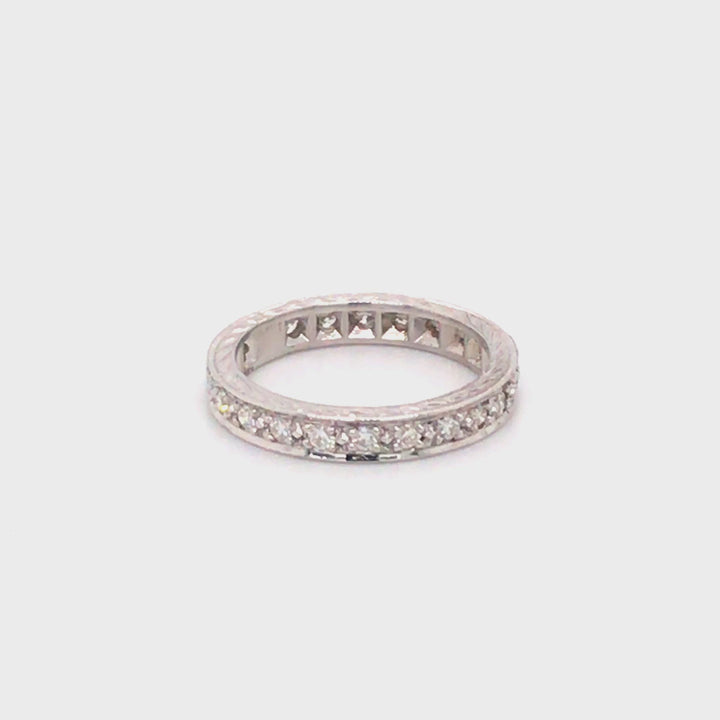 0.50 Carat Round Diamond Cut Vintage Ladies Eternity Band