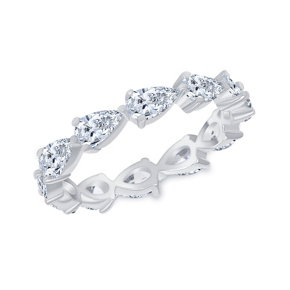 3.40 Carat Pear Cut Diamond Eternity Band East-West Setting