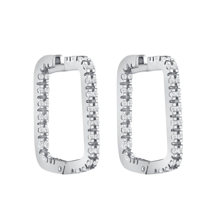 0.80 Carat Inside Out Diamond Geometric Hoop Earrings