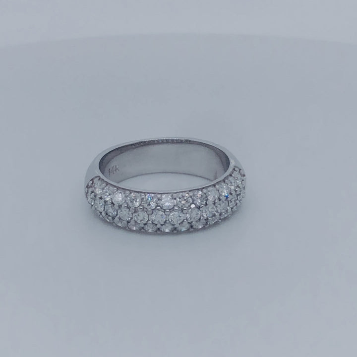 0.84 Carat Brilliant Round Diamond Three Row Band