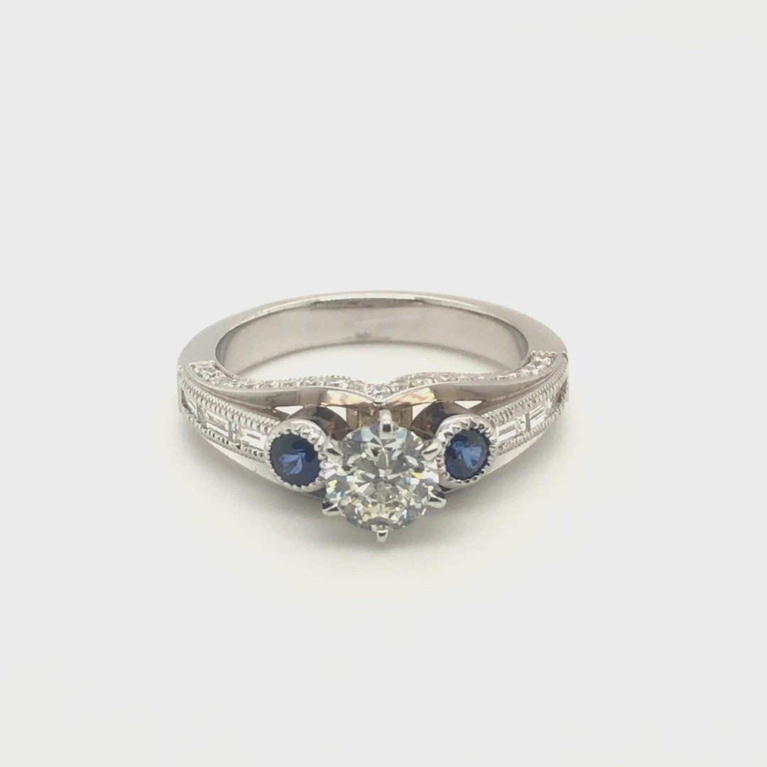 Diamond & Sapphire Engagement Ring 1.60 Ct. Tw.