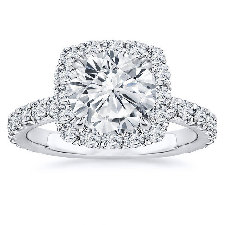 1.12 Ct. Tw. Brilliant Round Cut Halo Design Engagement Ring