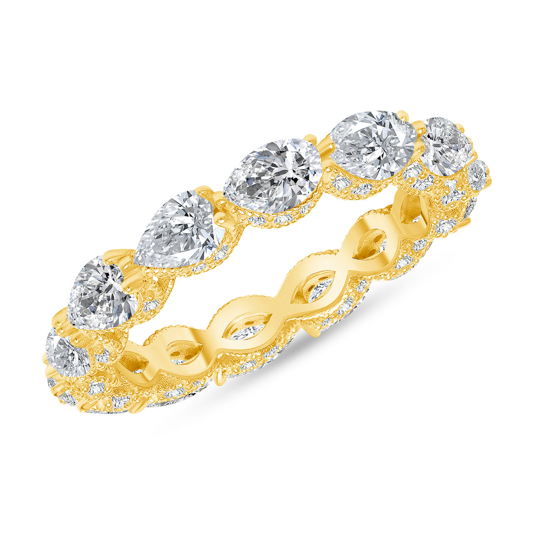 4.84 Ct. Tw. Pear Shape Cut with Brilliant Round Diamond Eternity Band