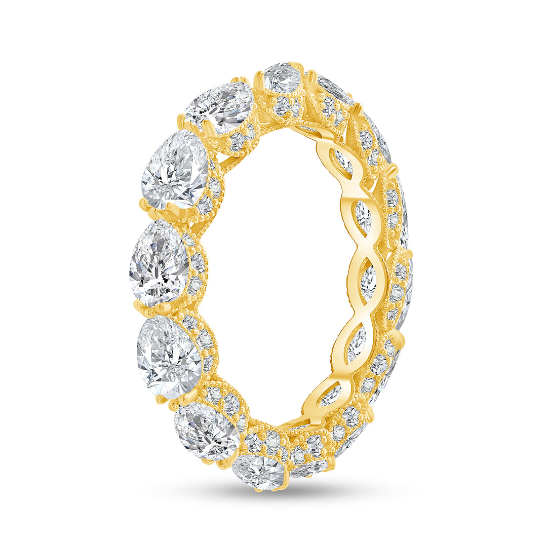 4.84 Ct. Tw. Pear Shape Cut with Brilliant Round Diamond Eternity Band