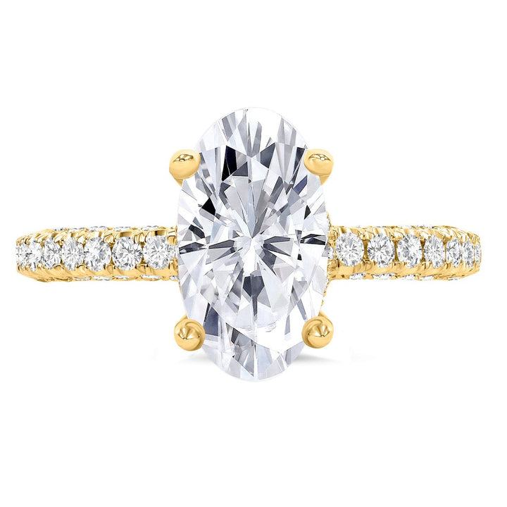 Oval Cut Hidden Halo with Brilliant Round Diamond Engagement Ring 1.50 Ct. Tw.