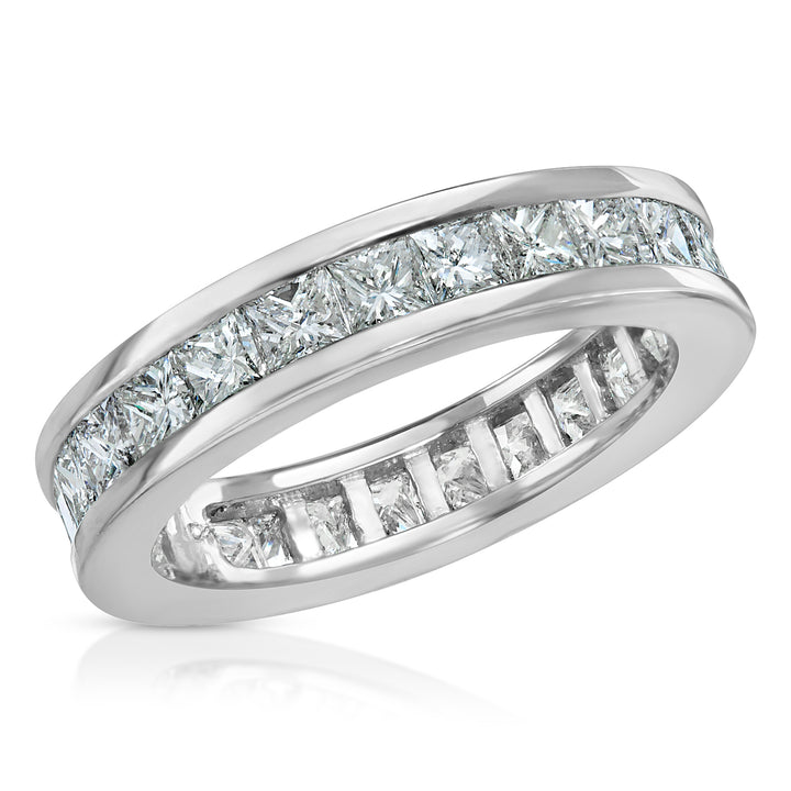 2.20 Carat Princess Cut Diamond Channel Set Eternity Band H,VS