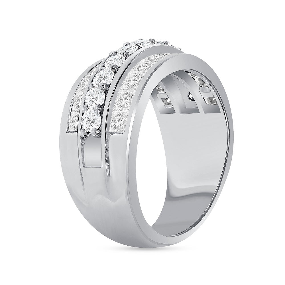 3.00 Ct. Tw. Round and Princess Cut Men's Diamond Band