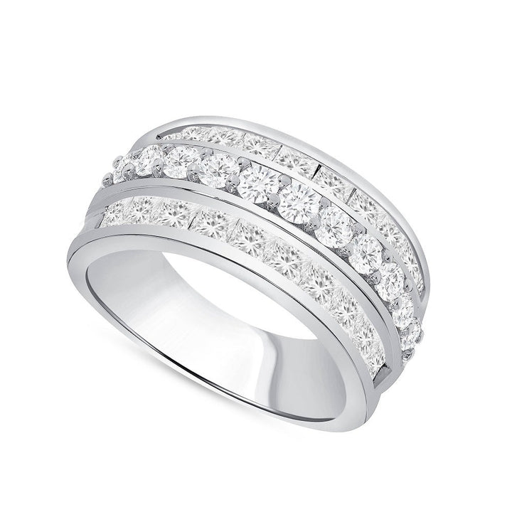 3.00 Ct. Tw. Round and Princess Cut Men's Diamond Band