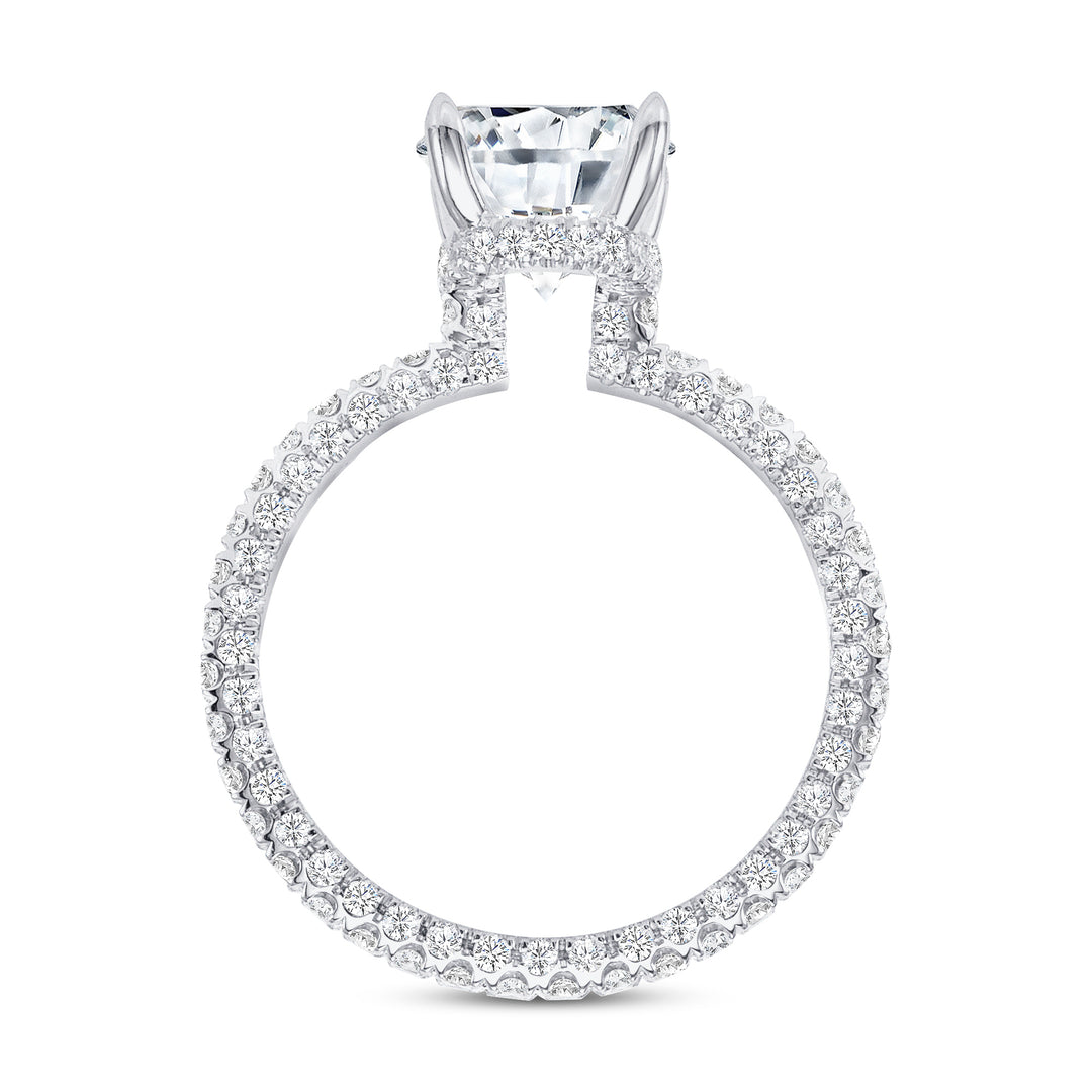 Oval Cut Hidden Halo with Brilliant Round Diamond Engagement Ring 1.50 Ct. Tw.