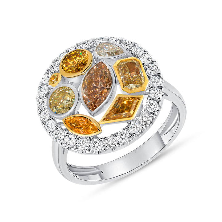 1.82 Carat Natural Yellow and Brown Diamond in 14K Gold