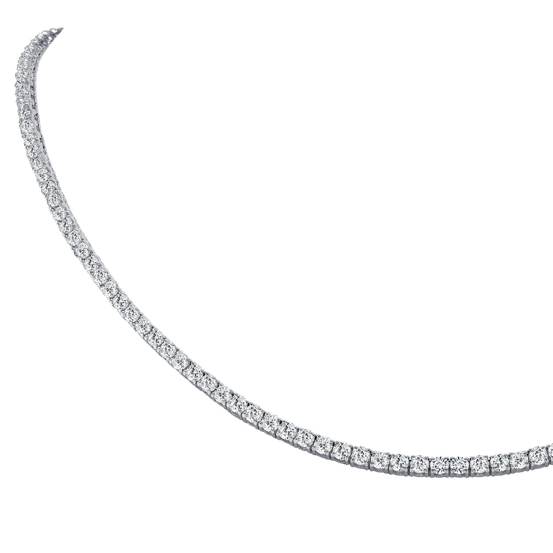 14K White Gold 22" 17.04 Ct. Tw. Brilliant Round Cut Diamond Tennis Necklace