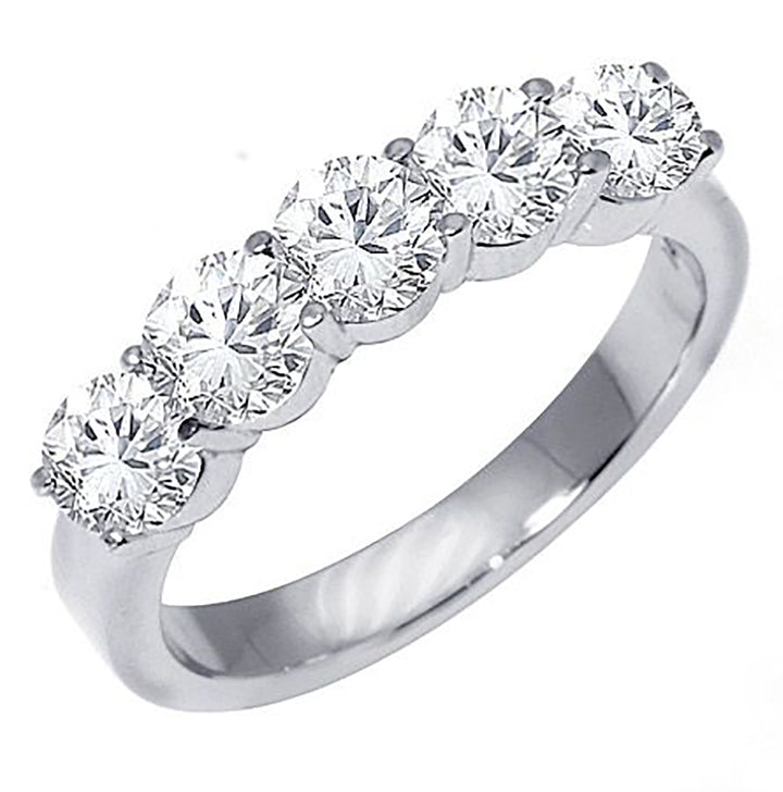 5-Stone 1.00 Carat Brilliant Round Cut Diamond Band