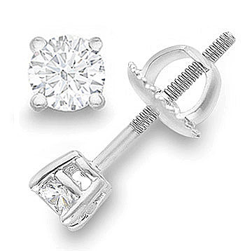 1/4 Carat Round-Cut Diamond Stud Earrings