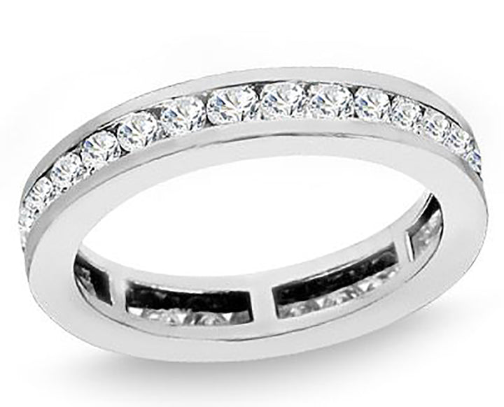 1.00 Carat Brilliant Round Cut Diamond Channel Set Eternity Band