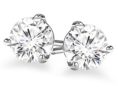 3-Prong Round Cut Diamond Stud Earrings 1.00 ct. tw.