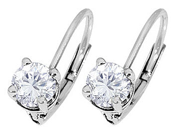 14k Gold Leverback Round Cut Diamond Stud Earrings .40 ct. tw.