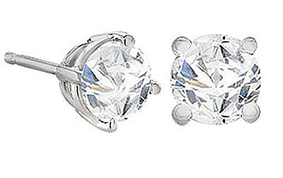 Platinum 4-Prong Round Cut Diamond Stud Earrings .33 ct. tw. (G-H, VS)