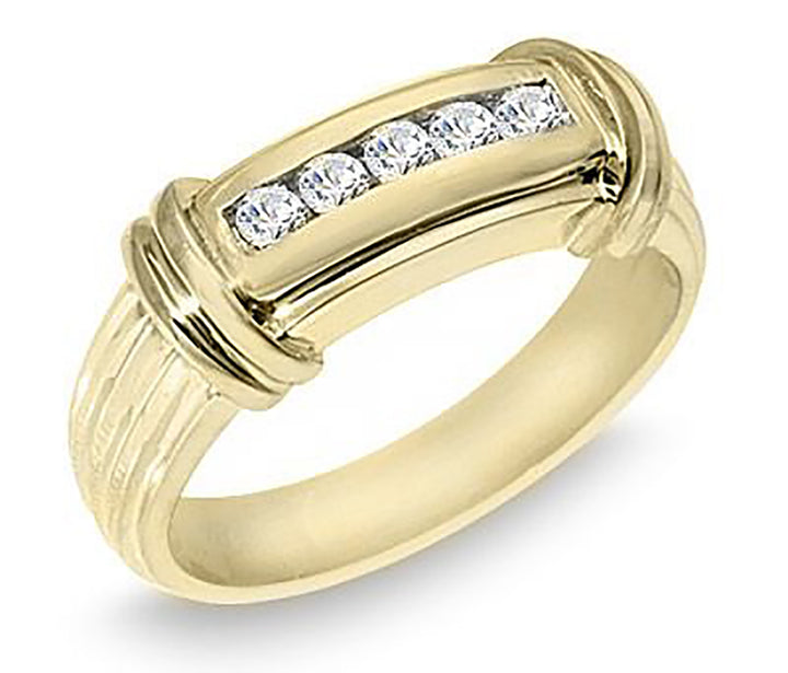 Men's Solid Gold 0.35 Ct. Tw. Round Cut Diamond Wedding Band