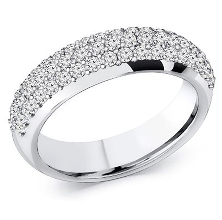 0.84 Carat Brilliant Round Diamond Three Row Band