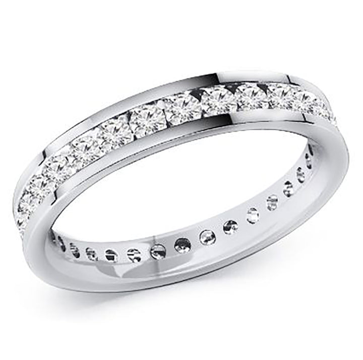 2.00 Carat Round Cut Diamond Channel Set Eternity Band