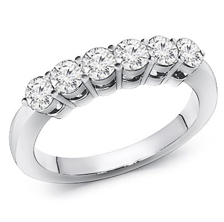 Ladies Six-Stone 0.60 Carat Brilliant Round Cut Diamond Band