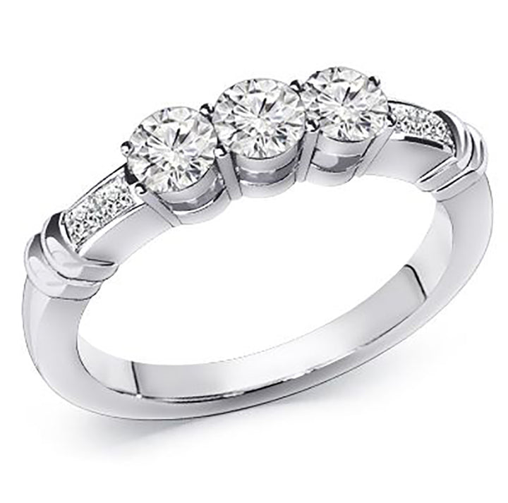 Women's Three Stone Inspired 0.53 Carat Brilliant Diamond Band