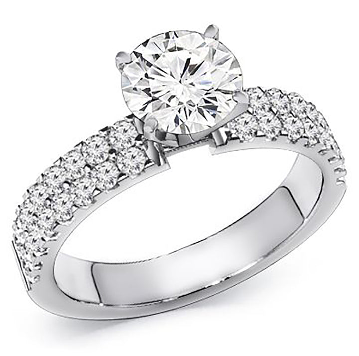 1.50 Ct. Tw. Brilliant Round Studded Diamond Engagement Ring