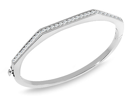 14K Gold 2.00 Ct. Tw. Round Cut Diamond Bangle Bracelet