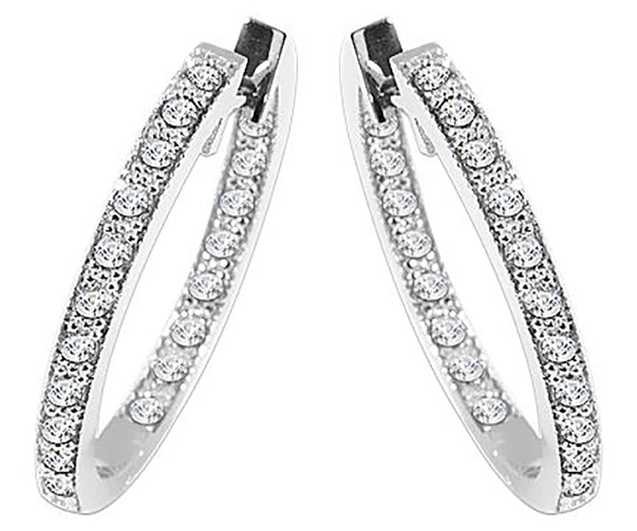 Ladies Gold Diamond Earrings 3/4 Carat