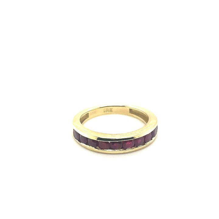 1.00 Carat Natural Ruby White Gold Band in Channel Setting