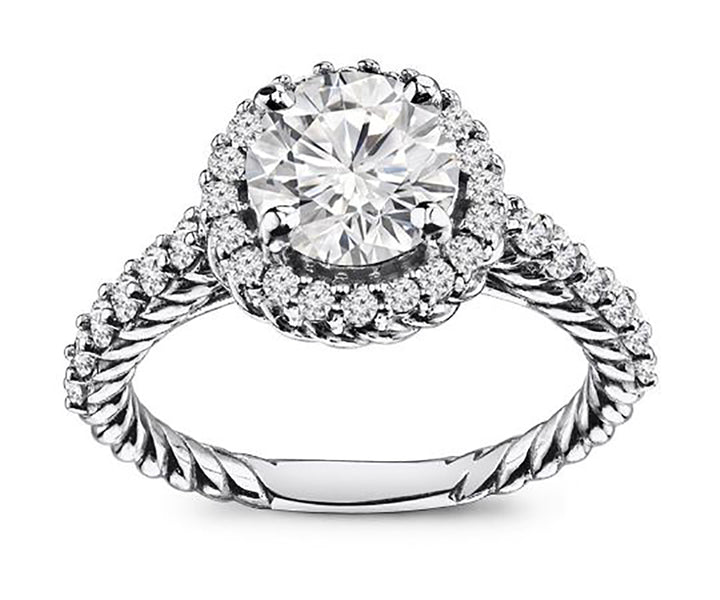 Designer 0.75 Carat Diamond Halo Engagement Ring