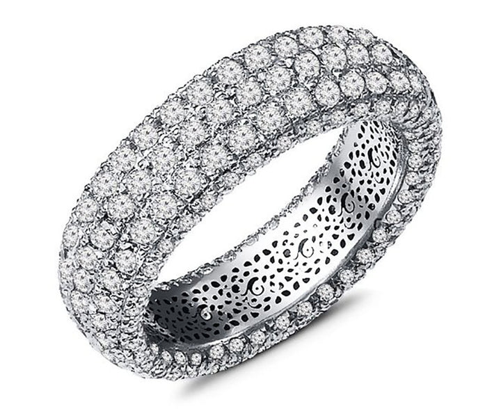 3.00 Carat Round Cut Diamond Three Row Eternity Band