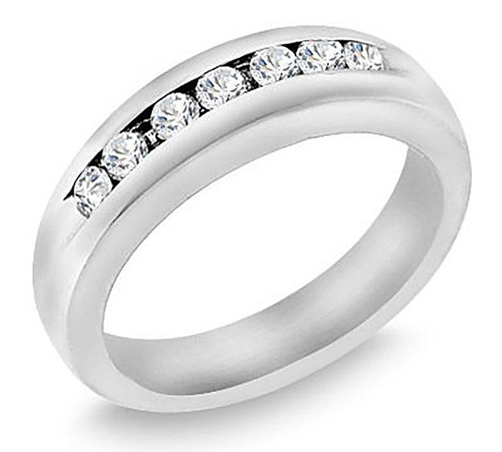 Men's Channel Set 0.60 Ct. Tw. Brilliant Round Cut Diamond Ring