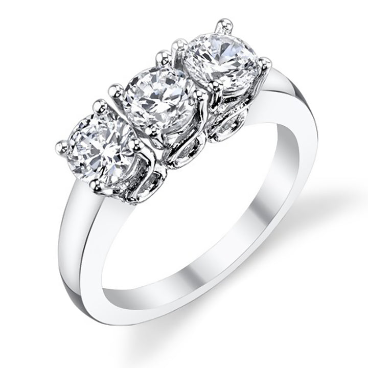 1.00 Ct. Tw. Brilliant Round Three Stone Engagement Ring