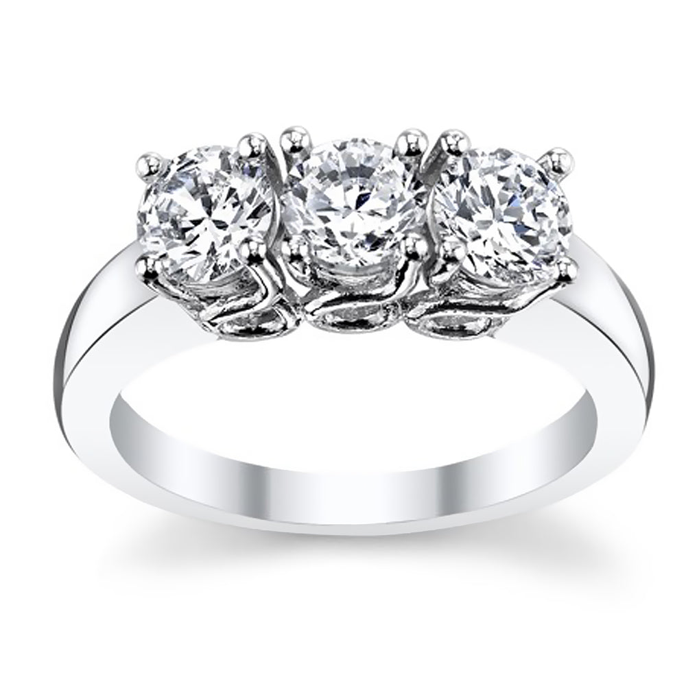 1.00 Ct. Tw. Brilliant Round Three Stone Engagement Ring