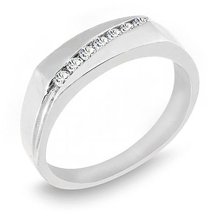 Men's Diagonal Channel Set 0.33 Ct. Tw. Round Cut Diamond Band