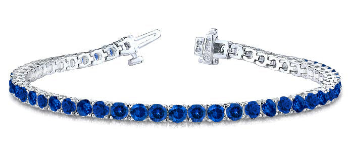 Classical Tennis Natural Sapphire Bracelet 5.45 Ct. Tw.