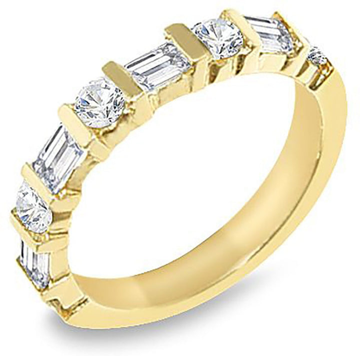 Ladies  0.60 Ct. Tw. Baguette and Brilliant Round Cut Diamond Band