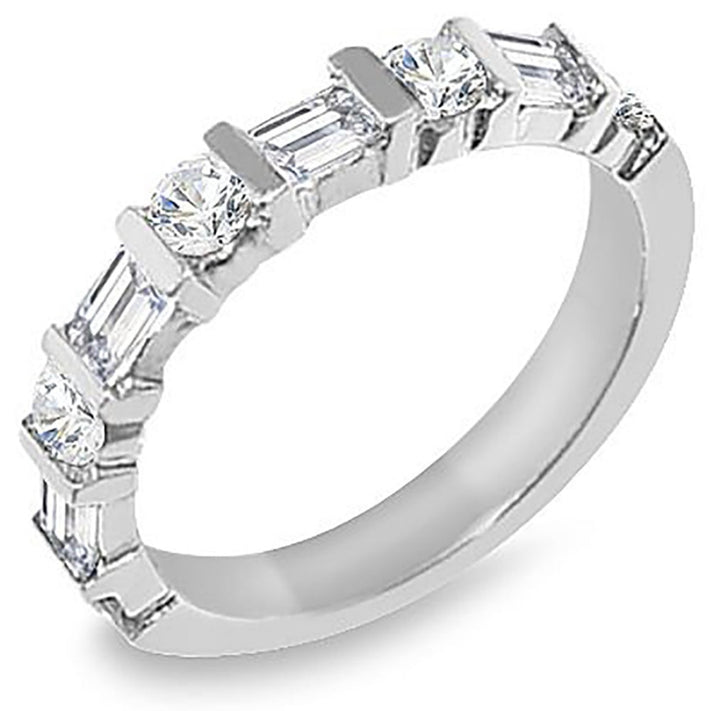 Ladies  0.60 Ct. Tw. Baguette and Brilliant Round Cut Diamond Band