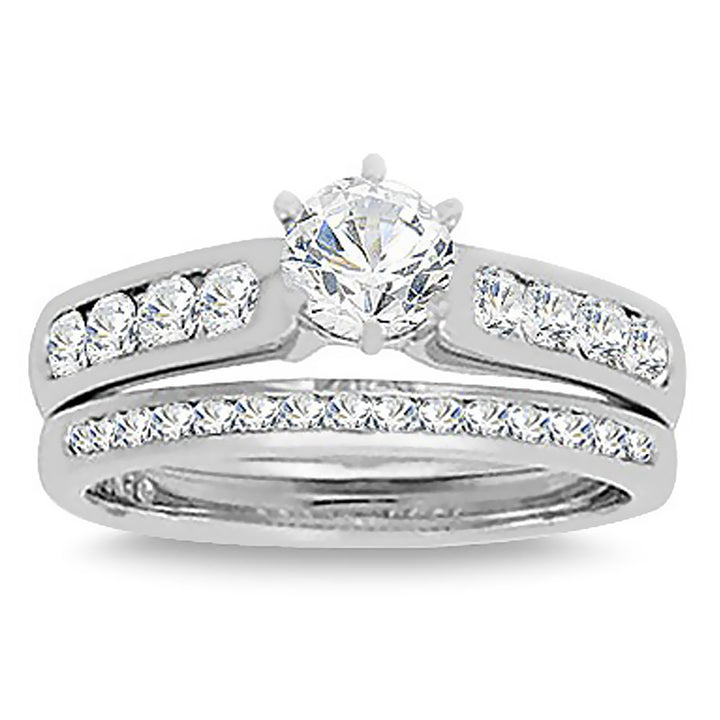 0.90 Ct. Tw. Brilliant Round Diamond Engagement Wedding Ring Set