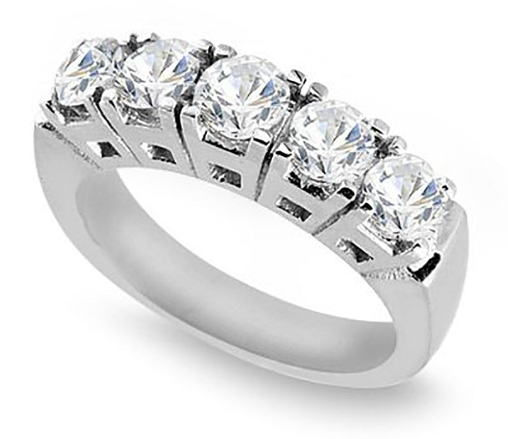 5 Stone Brilliant Round Cut Diamond Ring 1.00 TCW