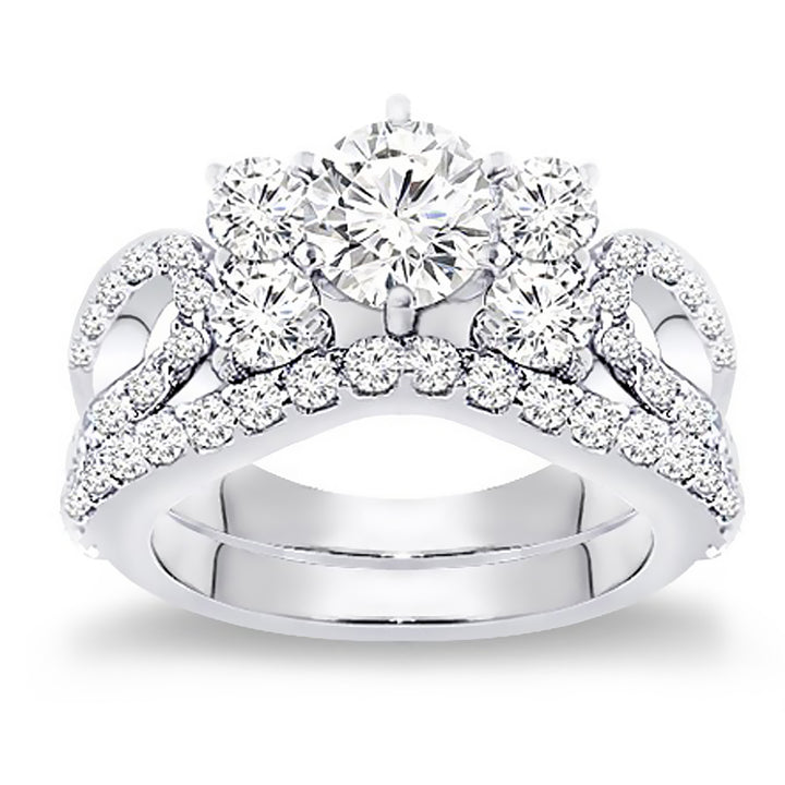 2.50 Ct. Tw. Brilliant Round  Diamond Engagement Wedding Ring Set