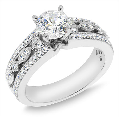 1.50 Carat Brilliant Round Cut Diamond Vintage Style Engagement Ring