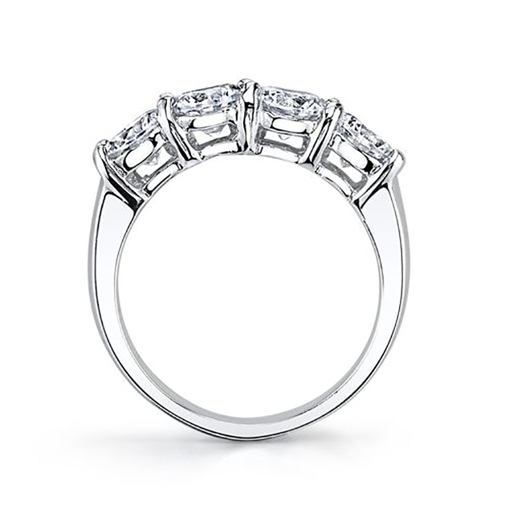 4-Stone 1.60 Carat Round Cut Diamond Band Shared Prong