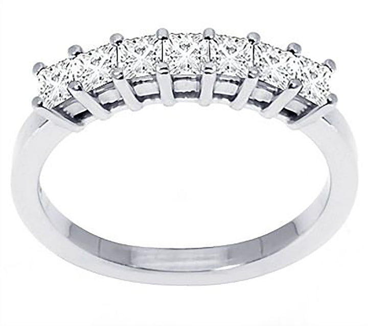 0.75 Carat Princess Cut Diamond 7 Stone Band