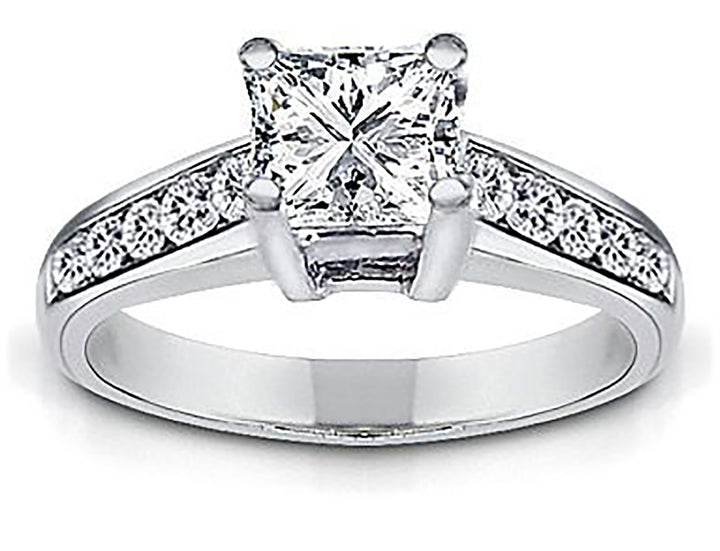 1.10 Ct. Tw. Princess Cut with Brilliant Round Diamond Engagement Ring