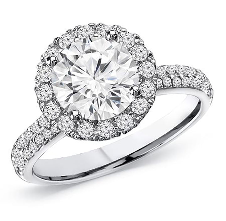 1.50 Carat Round Brilliant Cut Halo Diamond Engagement Ring