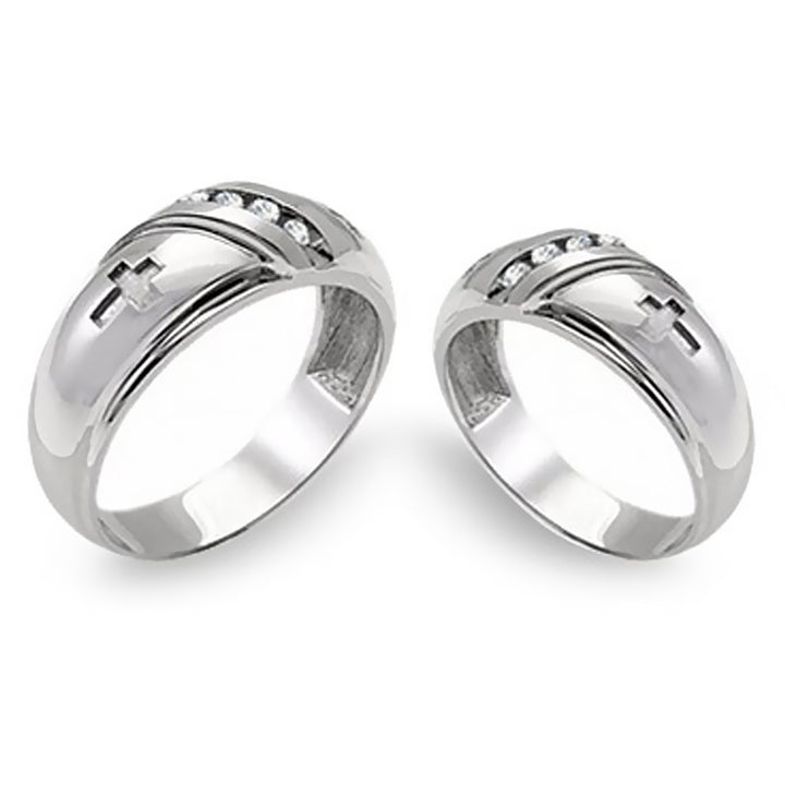 Unwavering Faith 14K Gold His & Hers 0.25 Ct. Tw. Brilliant Round Cut Diamond Wedding Bands