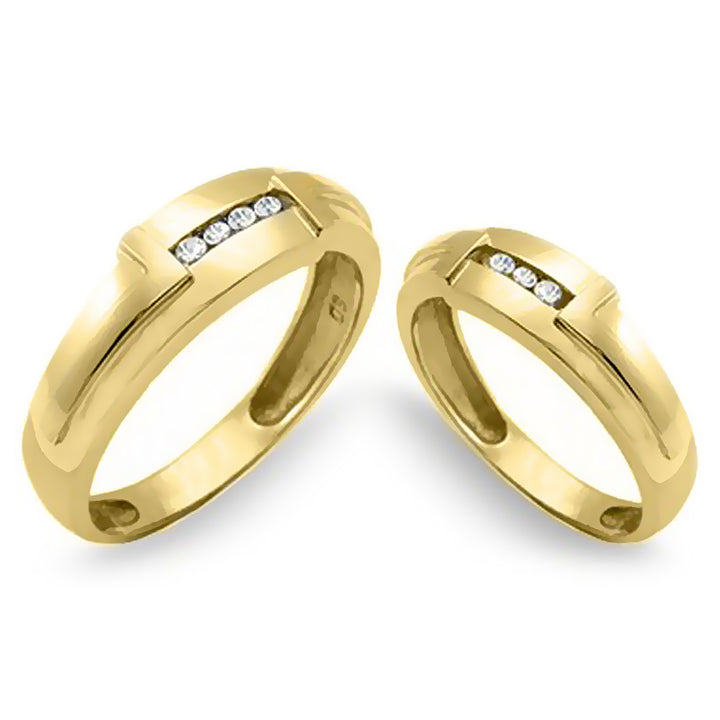 Couples 14K Gold His & Hers 0.30 Ct. Tw. Round Cut Diamond Wedding Bands