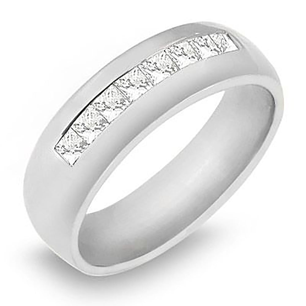 0.75 ctw. Princess Cut Channel Set Men's Diamond Ring